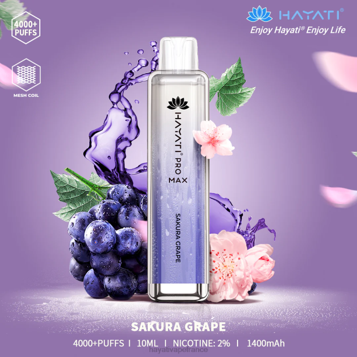 FD4H119 - Hayati flavour list raisin sakura Hayati Pro Max jetable
