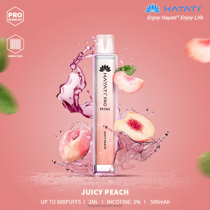 FD4H12 - Hayati vape review pêche juteuse Hayati Pro Mini jetable