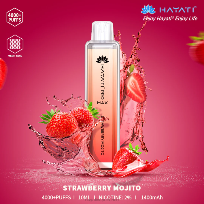 FD4H121 - Hayati vape France mojito à la fraise Hayati Pro Max jetable