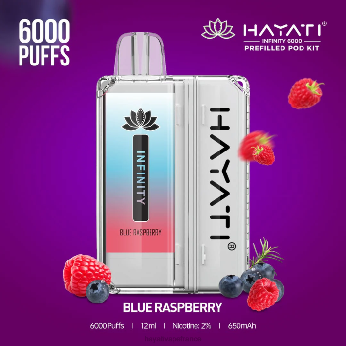 FD4H144 - Hayati store France framboise bleue Hayati Infinity 6000 kits de dosettes