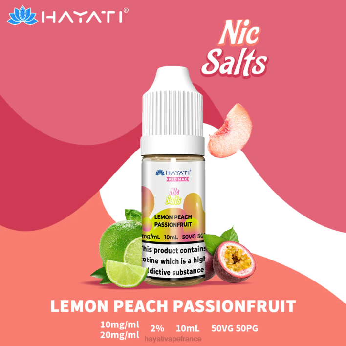FD4H242 - Hayati vape review citron pêche fruit de la passion Hayati Pro Max sels de nicotine