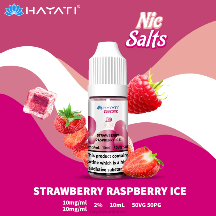 FD4H245 - Hayati vape flavours glace fraise framboise Hayati Pro Max sels de nicotine
