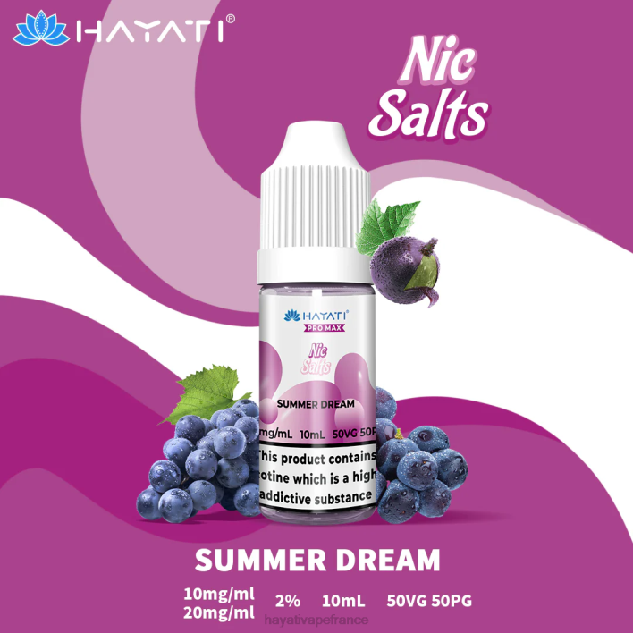 FD4H246 - Hayati vape liquid rêve dété Hayati Pro Max sels de nicotine