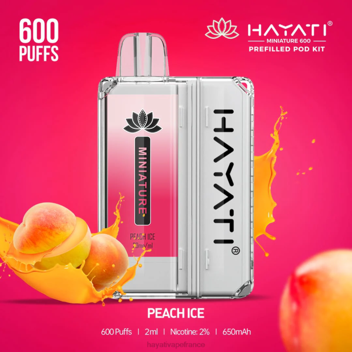 FD4H41 - Hayati vape France glace à la pêche Hayati Miniature 600 kits de dosettes