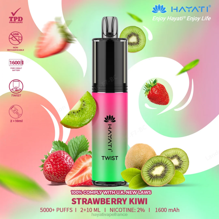 FD4H83 - Hayati price France fraise-kiwi Hayati Twist jetable