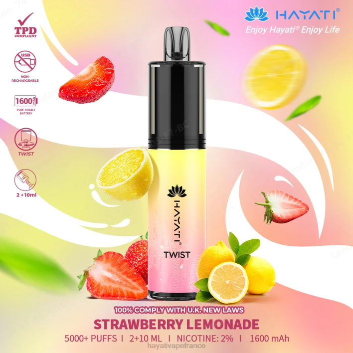 FD4H84 - Hayati store France Limonade de fraise Hayati Twist jetable