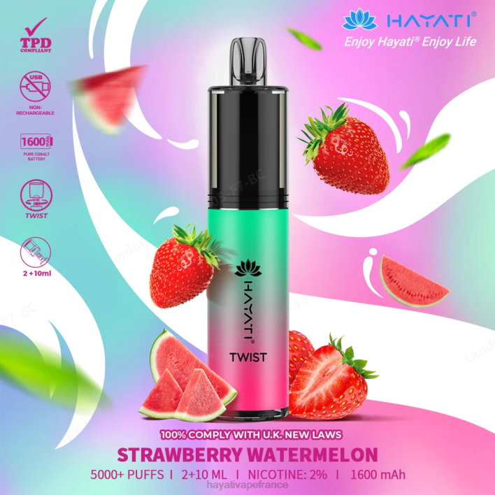FD4H86 - Hayati vape liquid pastèque fraise Hayati Twist jetable