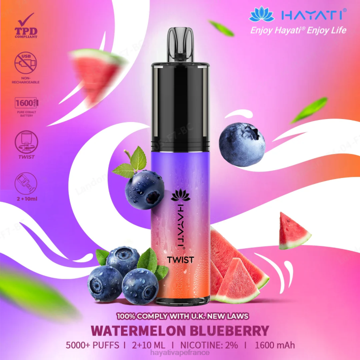 FD4H88 - Hayati vape near me myrtille pastèque Hayati Twist jetable