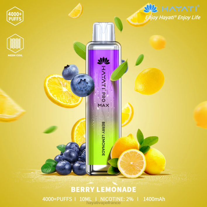 FD4H91 - Hayati vape France limonade aux baies Hayati Pro Max jetable