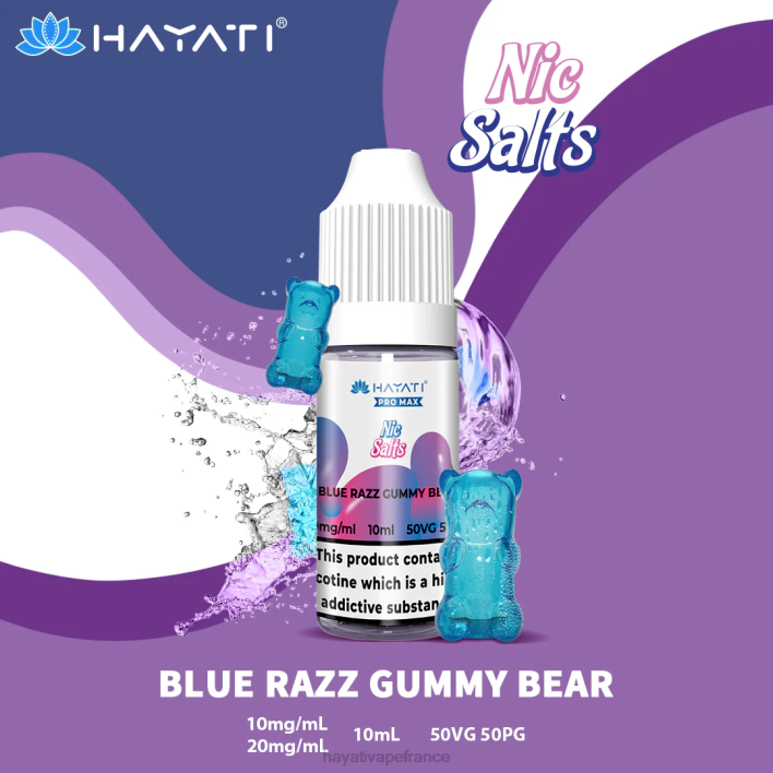 FD4H247 - Hayati France ours gommeux Razz bleu Hayati Pro Max sels de nicotine