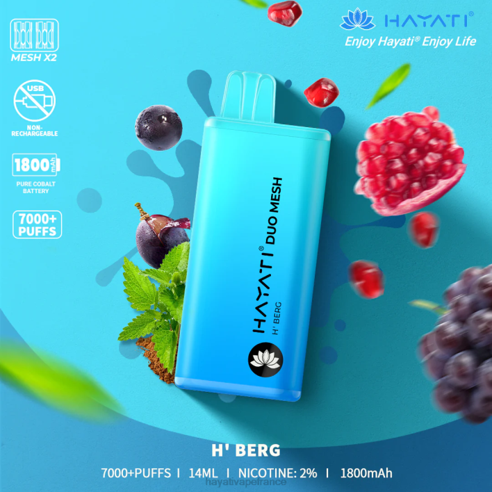 FD4H171 - Hayati vape France h'berg Hayati Duo Mesh jetable
