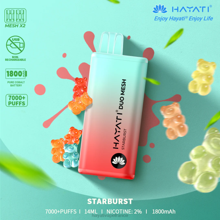 FD4H181 - Hayati vape France étoile Hayati Duo Mesh jetable