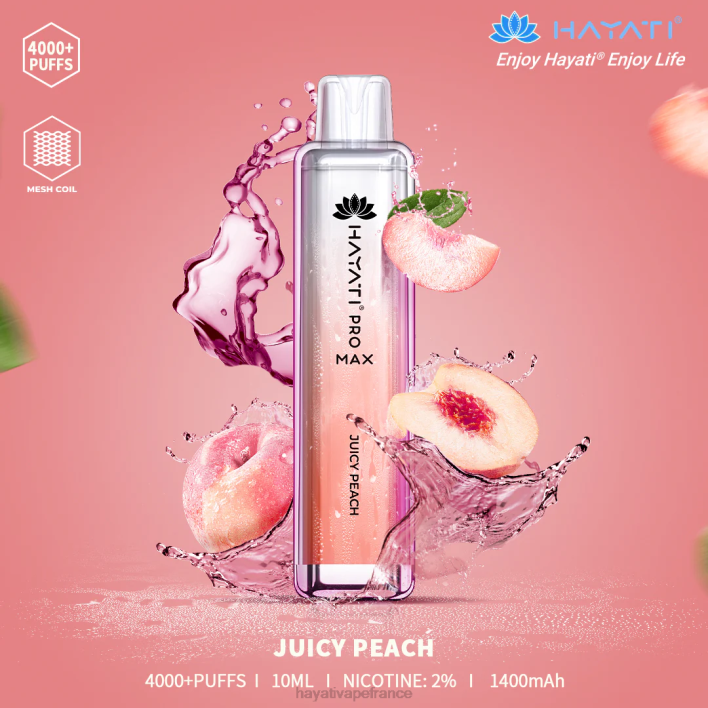 FD4H108 - Hayati vape near me pêche juteuse Hayati Pro Max jetable