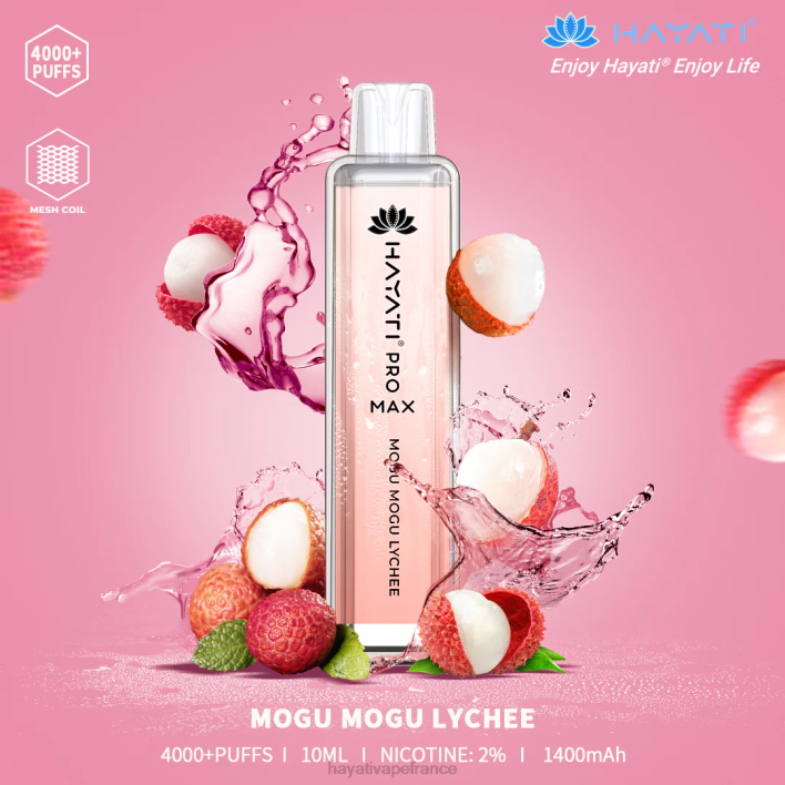 FD4H112 - Hayati vape review litchi mogu mogu Hayati Pro Max jetable