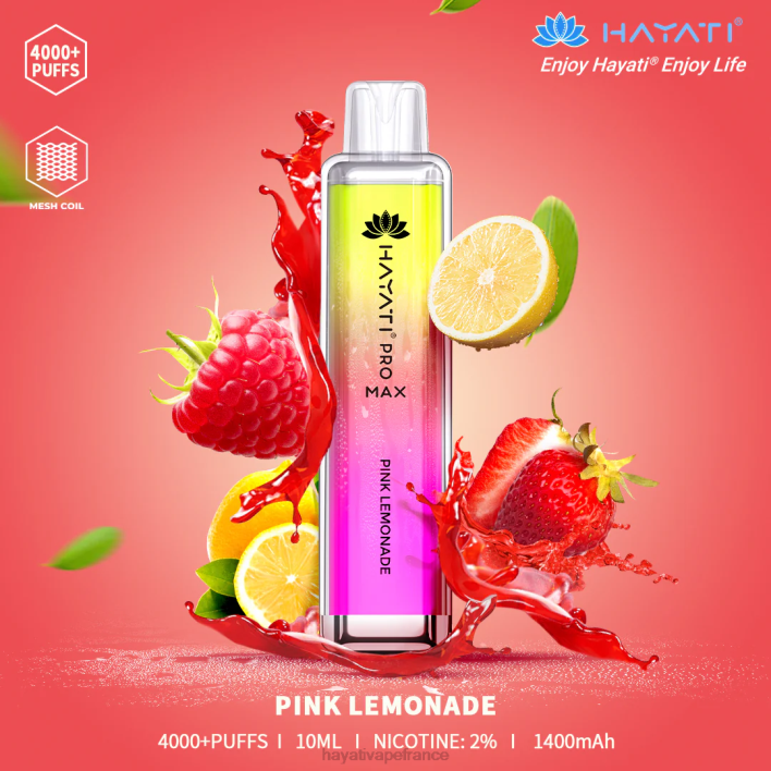 FD4H115 - Hayati vape flavours limonade rose Hayati Pro Max jetable