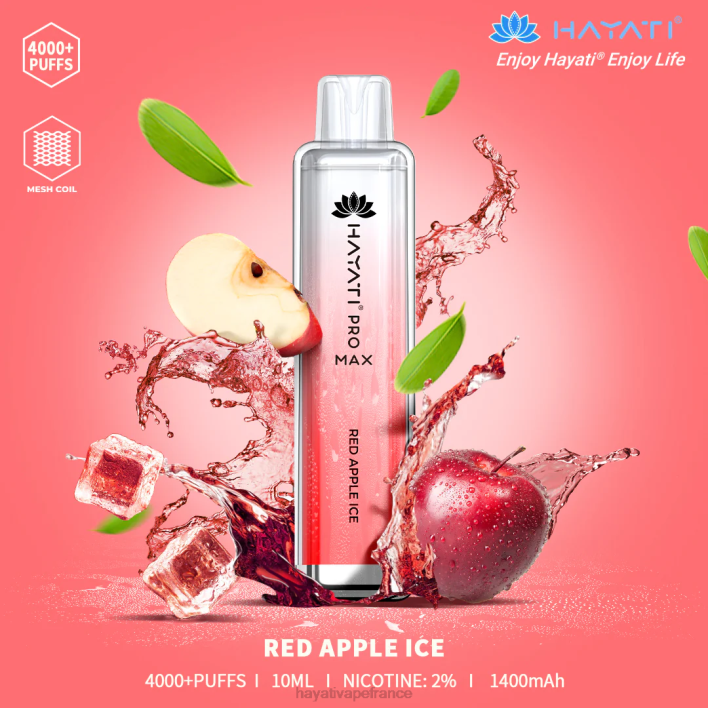 FD4H116 - Hayati vape liquid glace à la pomme rouge Hayati Pro Max jetable