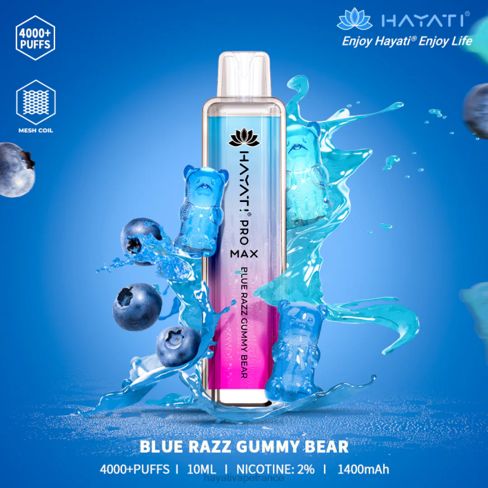FD4H129 - Hayati flavour list ours gommeux Razz bleu Hayati Pro Max jetable