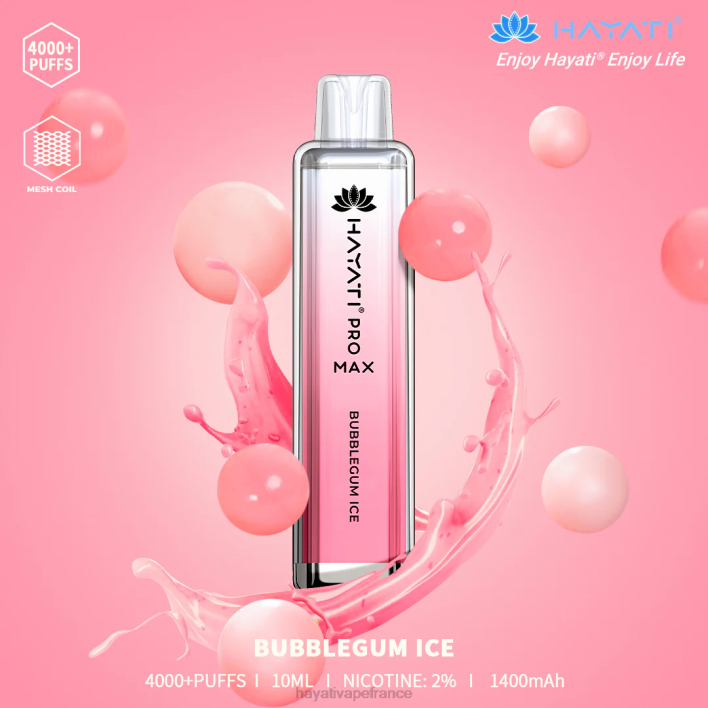 FD4H131 - Hayati vape France glace au chewing-gum Hayati Pro Max jetable