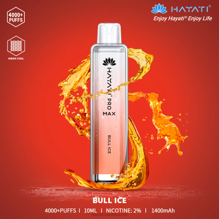 FD4H132 - Hayati vape review glace de taureau Hayati Pro Max jetable