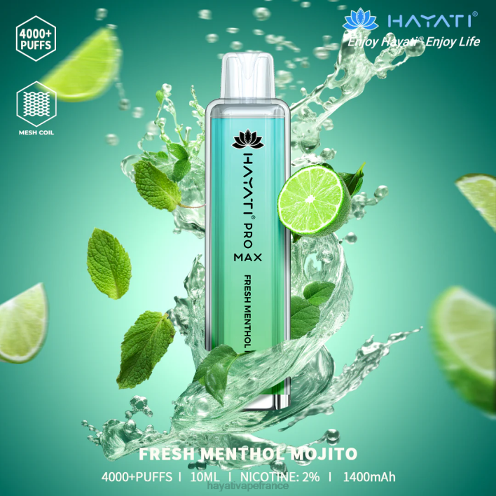 FD4H133 - Hayati price France mojito mentholé frais Hayati Pro Max jetable
