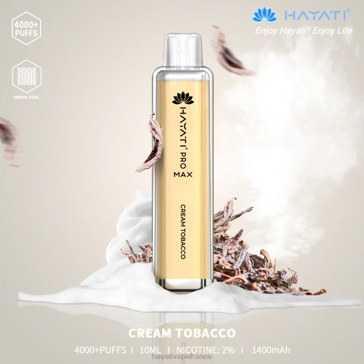 FD4H136 - Hayati vape liquid tabac à la crème Hayati Pro Max jetable