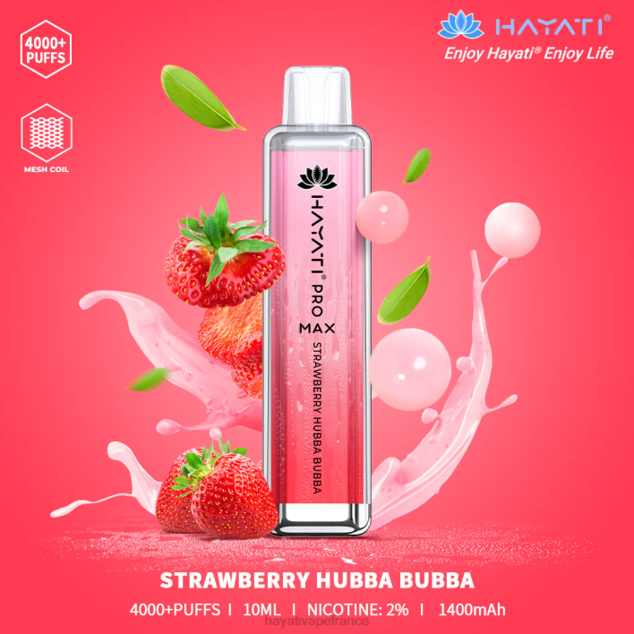 FD4H140 - Hayati Paris Hubba Bubba aux fraises Hayati Pro Max jetable