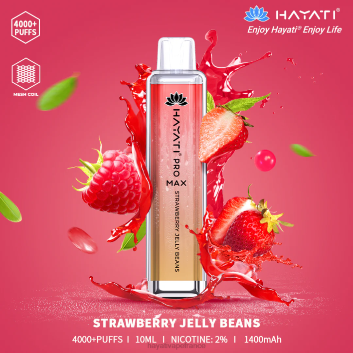 FD4H142 - Hayati vape review bonbons à la gelée de fraises Hayati Pro Max jetable