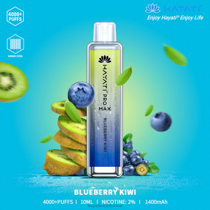 FD4H98 - Hayati vape near me kiwi aux bleuets Hayati Pro Max jetable