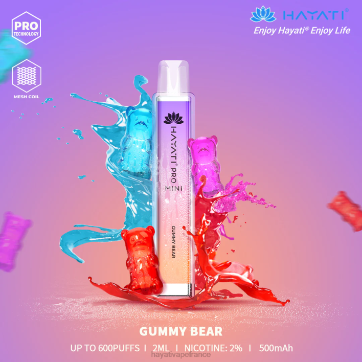 FD4H10 - Hayati Paris ours gommeux Hayati Pro Mini jetable