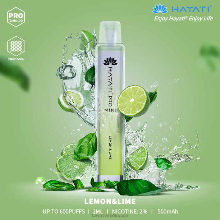 FD4H14 - Hayati store France citron vert Hayati Pro Mini jetable