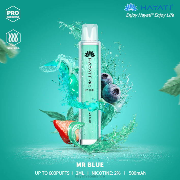 FD4H16 - Hayati vape liquid monsieur bleu Hayati Pro Mini jetable