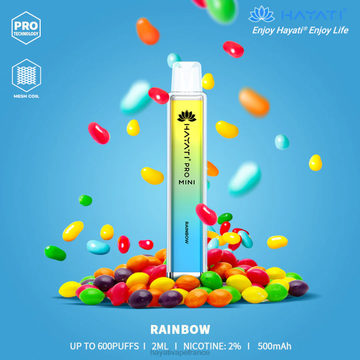FD4H19 - Hayati flavour list arc-en-ciel Hayati Pro Mini jetable
