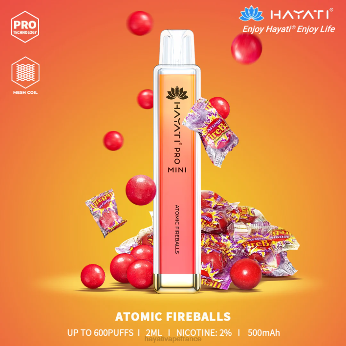 FD4H1 - Hayati vape France boule de feu atomique Hayati Pro Mini jetable