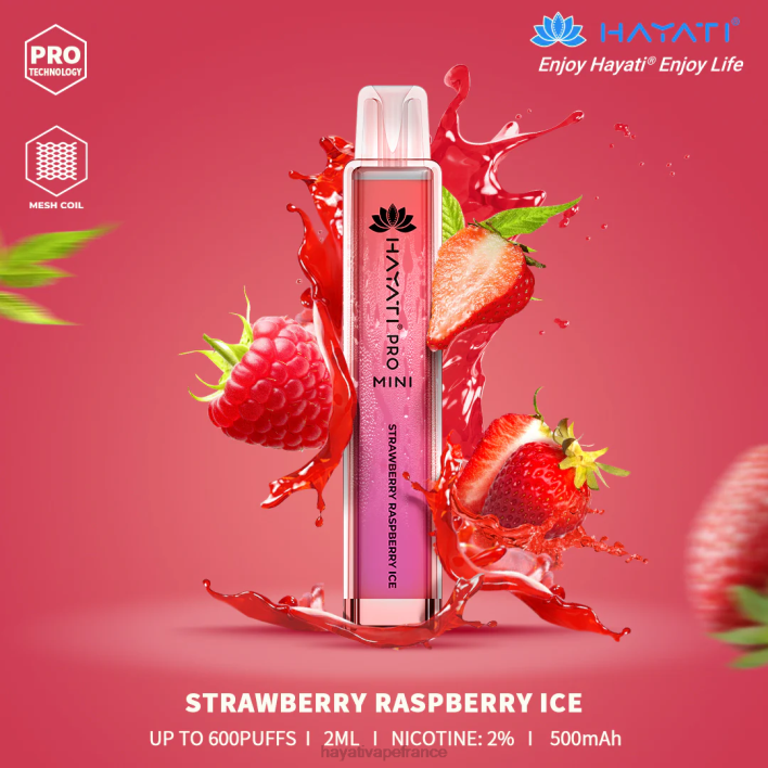 FD4H22 - Hayati vape review glace fraise framboise Hayati Pro Mini jetable