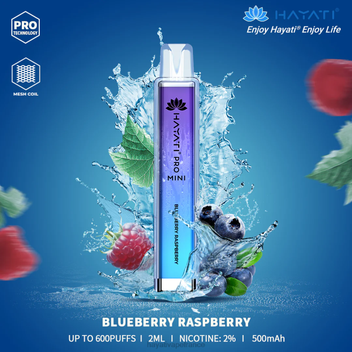 FD4H6 - Hayati vape liquid myrtille framboise Hayati Pro Mini jetable