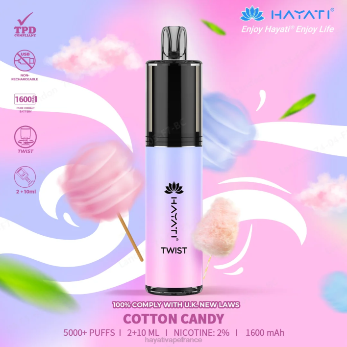 FD4H67 - Hayati France barbe à papa Hayati Twist jetable