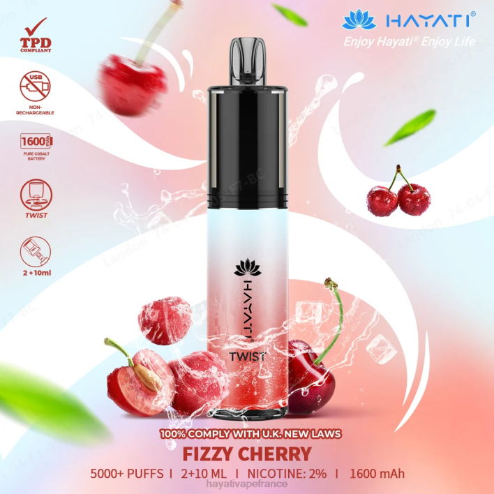 FD4H69 - Hayati flavour list cerise pétillante Hayati Twist jetable