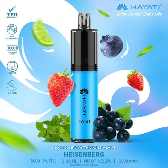 FD4H71 - Hayati vape France Heisenberg Hayati Twist jetable