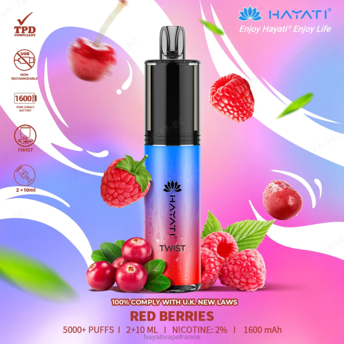 FD4H79 - Hayati flavour list baies rouges Hayati Twist jetable