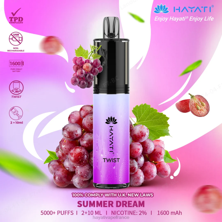 FD4H87 - Hayati France rêve d'été Hayati Twist jetable