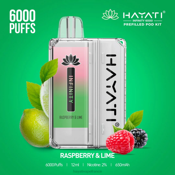 FD4H157 - Hayati France framboise et citron vert Hayati Infinity 6000 kits de dosettes