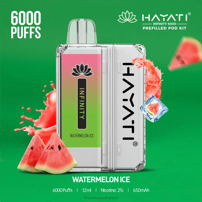 FD4H164 - Hayati store France glace à la pastèque Hayati Infinity 6000 kits de dosettes