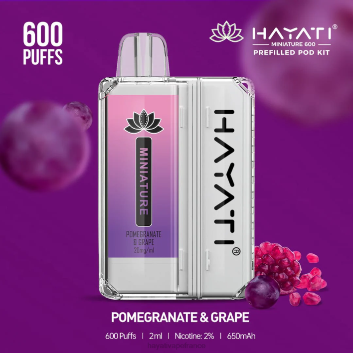 FD4H42 - Hayati vape review grenade et raisin Hayati Miniature 600 kits de dosettes